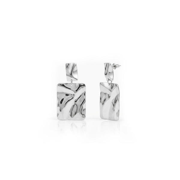 Molten Square Drop Earrings