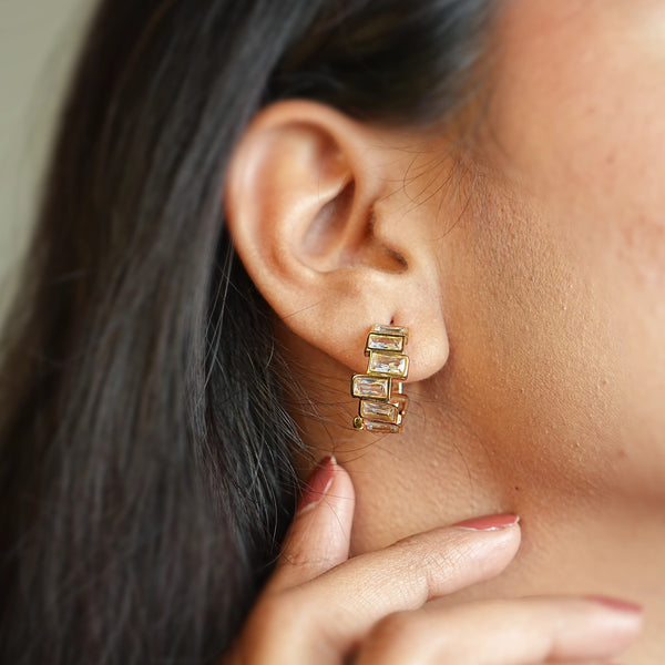 Elegant Crystal Cascade Hoops