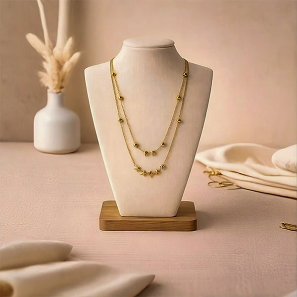 Ethereal Gold Layered Chain Choker Necklace
