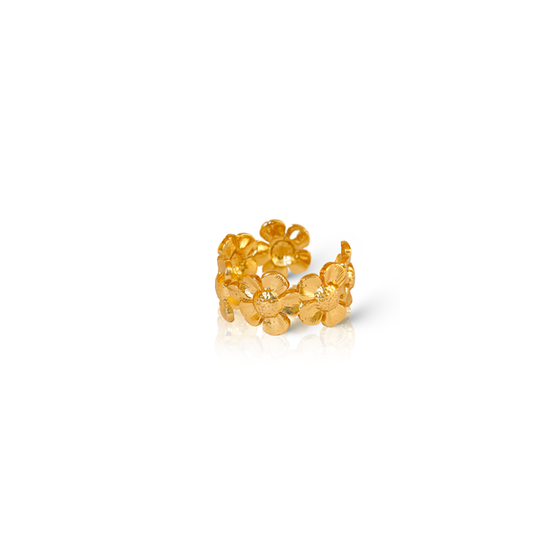 Golden Bloom Charm Ring