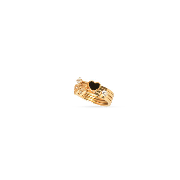 Midnight Heart Bow Adjustable Ring