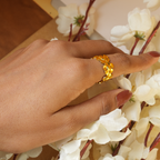 Golden Bloom Cluster Ring