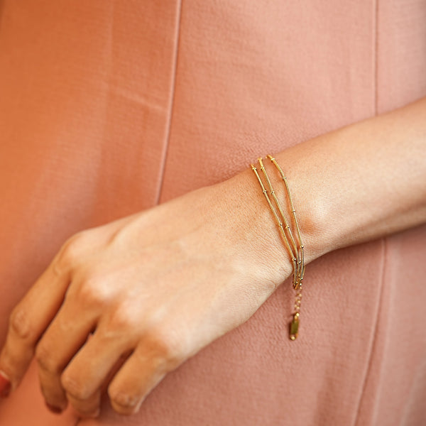 Triple Strand Bead Trail Bracelet