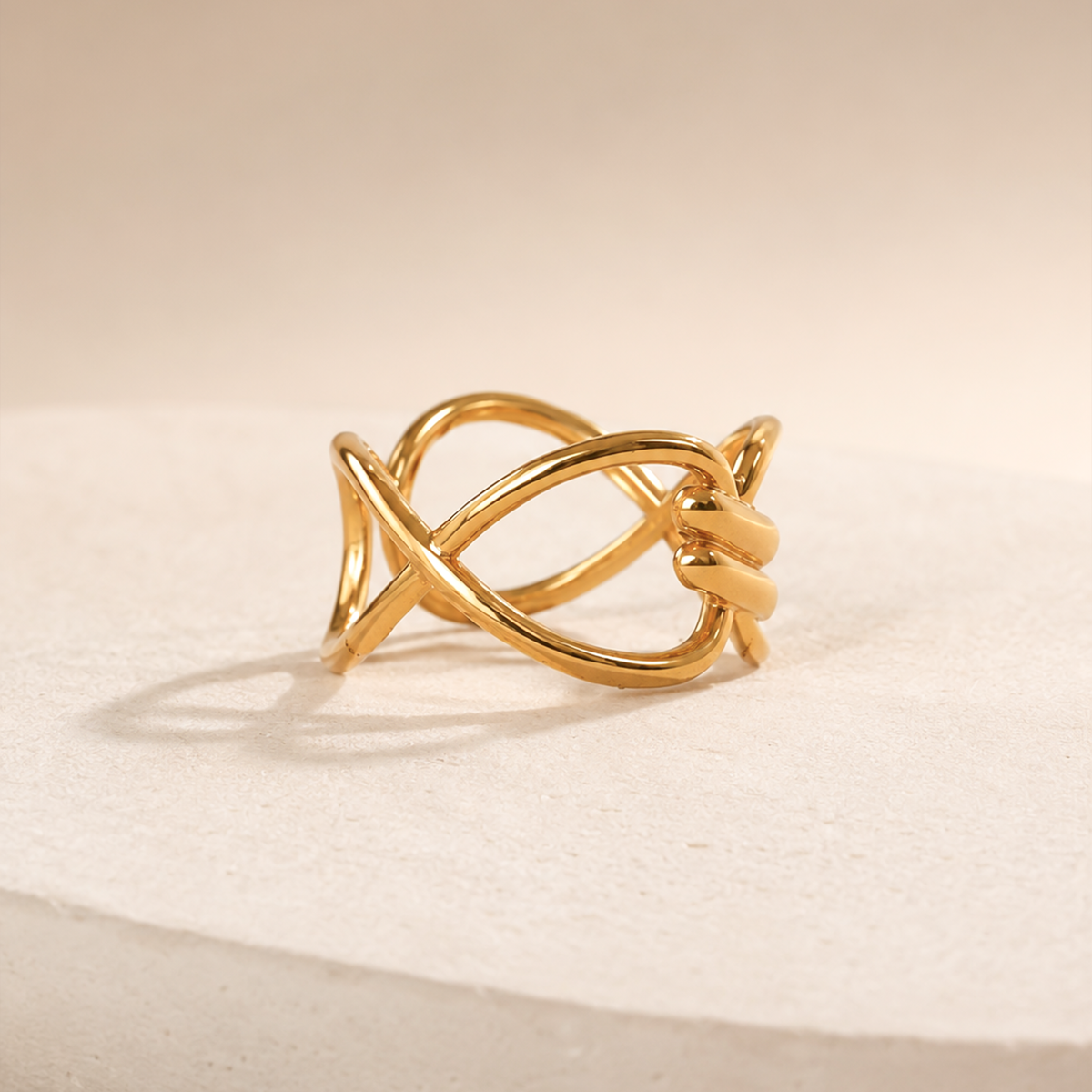 Interlocked Oval Knot Ring