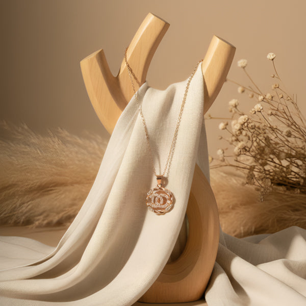 Radiant Gold Spiral Pendant Necklace