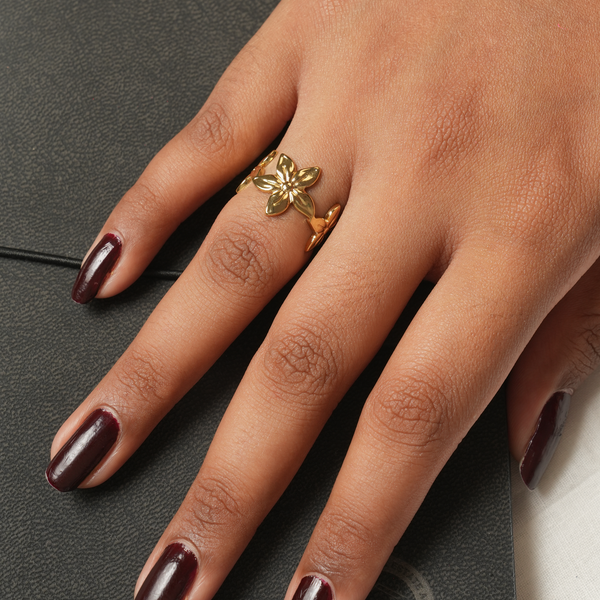 Golden Bloom Charm Ring