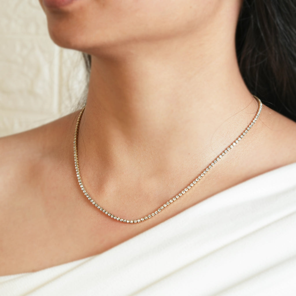 Radiant Line Tennis Necklace