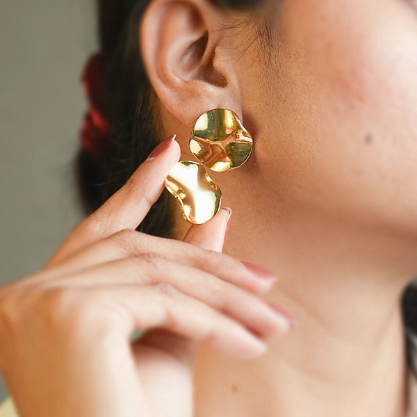 Molten Pebble Stud Earrings
