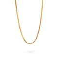 Flat gold chain necklace for women with a smooth minimal design