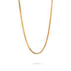 Flat gold chain necklace for women with a smooth minimal design