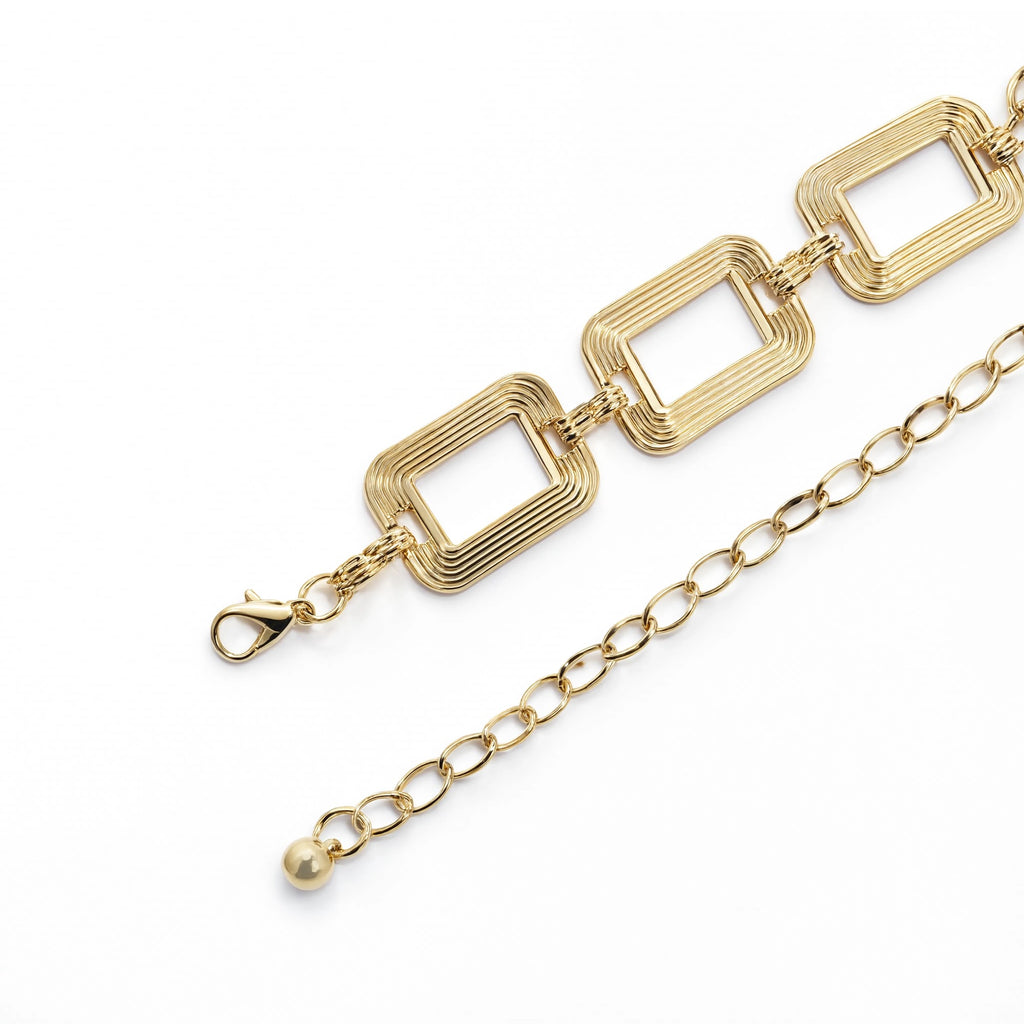 Layered Rectangle Frame Waist Chain