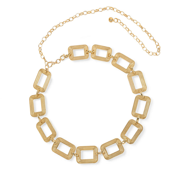 Layered Rectangle Frame Waist Chain