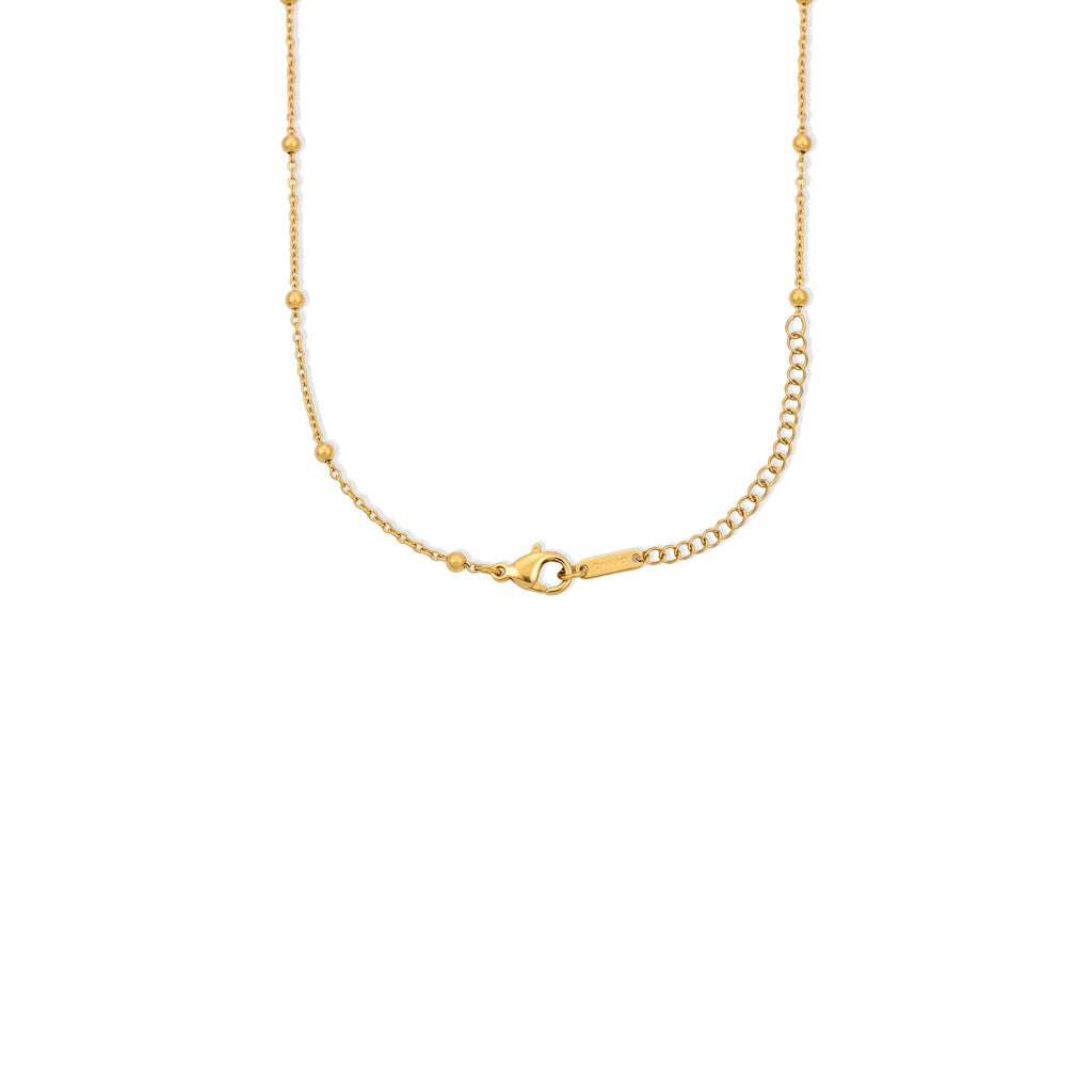 Delicate Golden Bead Drop Necklace