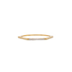 Gold-tone geometric bangle with angular outer frame and clear crystal edge