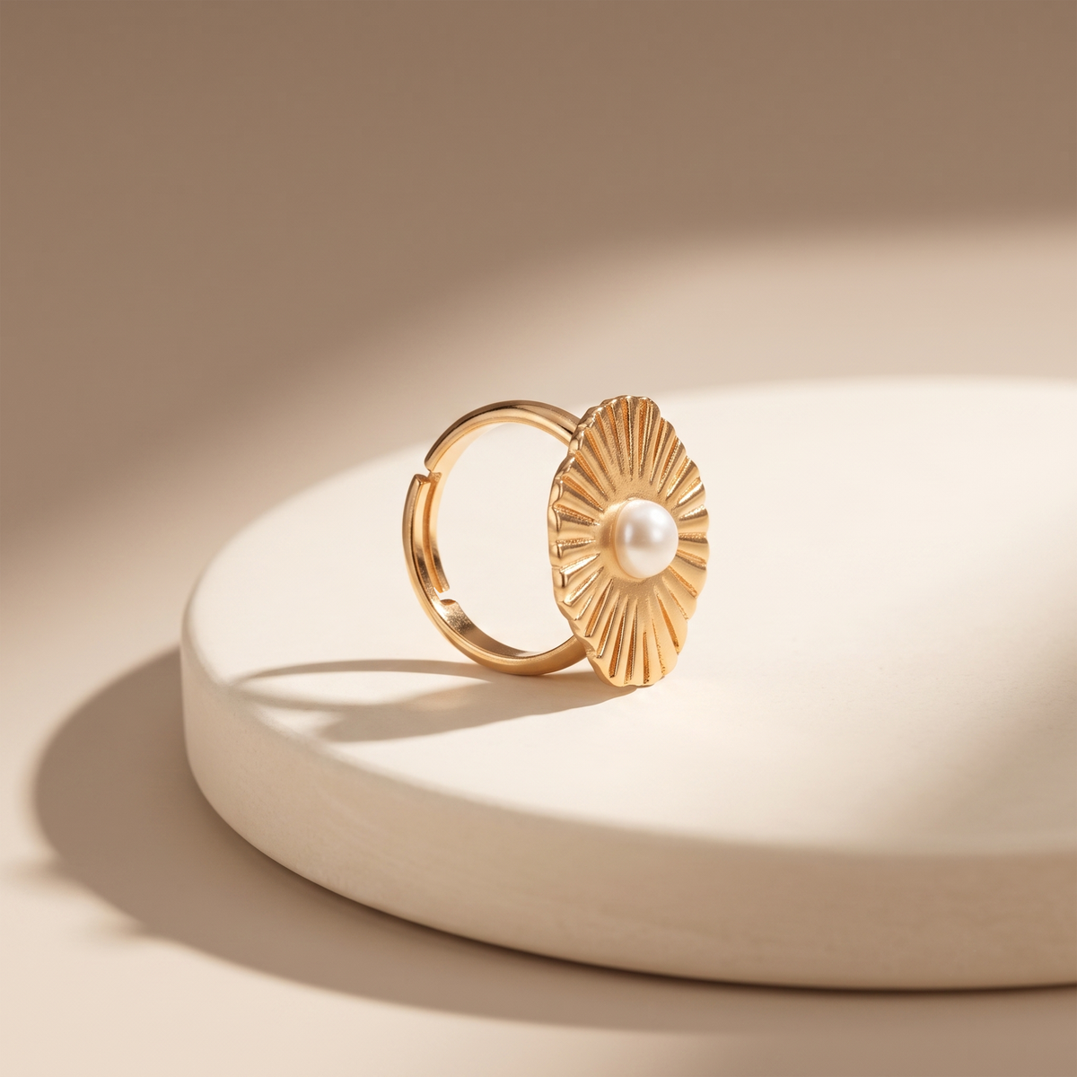 Pearl Sunburst Statement Ring