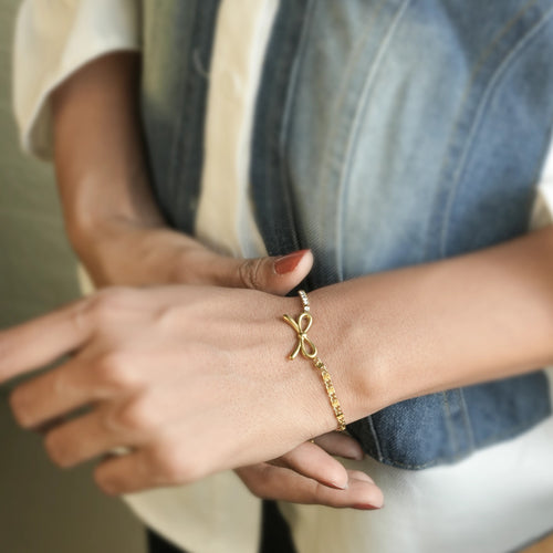 Bow Spark Duo Chain Bracelet