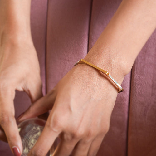Crystal Edge Geometric Bangle