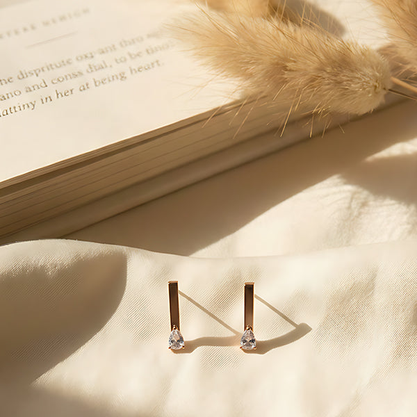 Gold & Silver Bar Stud Earrings
