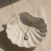 Blush Pink Teardrop Pendant Necklace