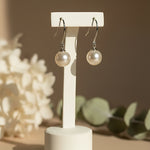 Long Pearl Drop Stud Earrings
