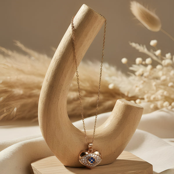Celestial Evil Eye Heart Pendant Necklace