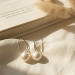 Long Pearl Drop Stud Earrings