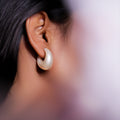 Chunky Pearl Hoop Earrings