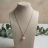 Golden Pearl Drop Charm Necklace