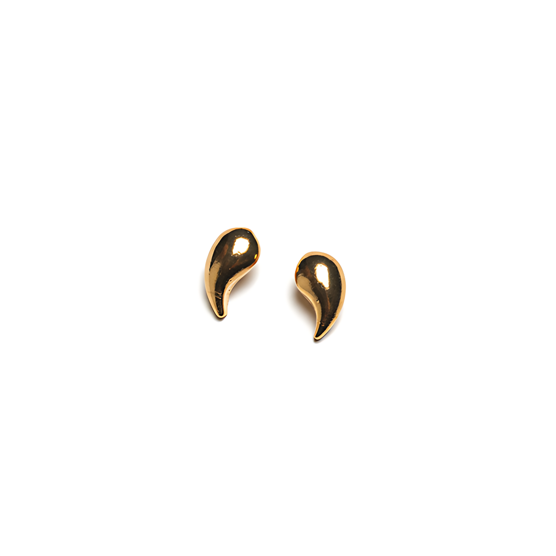 Golden Teardrop Stud Earrings