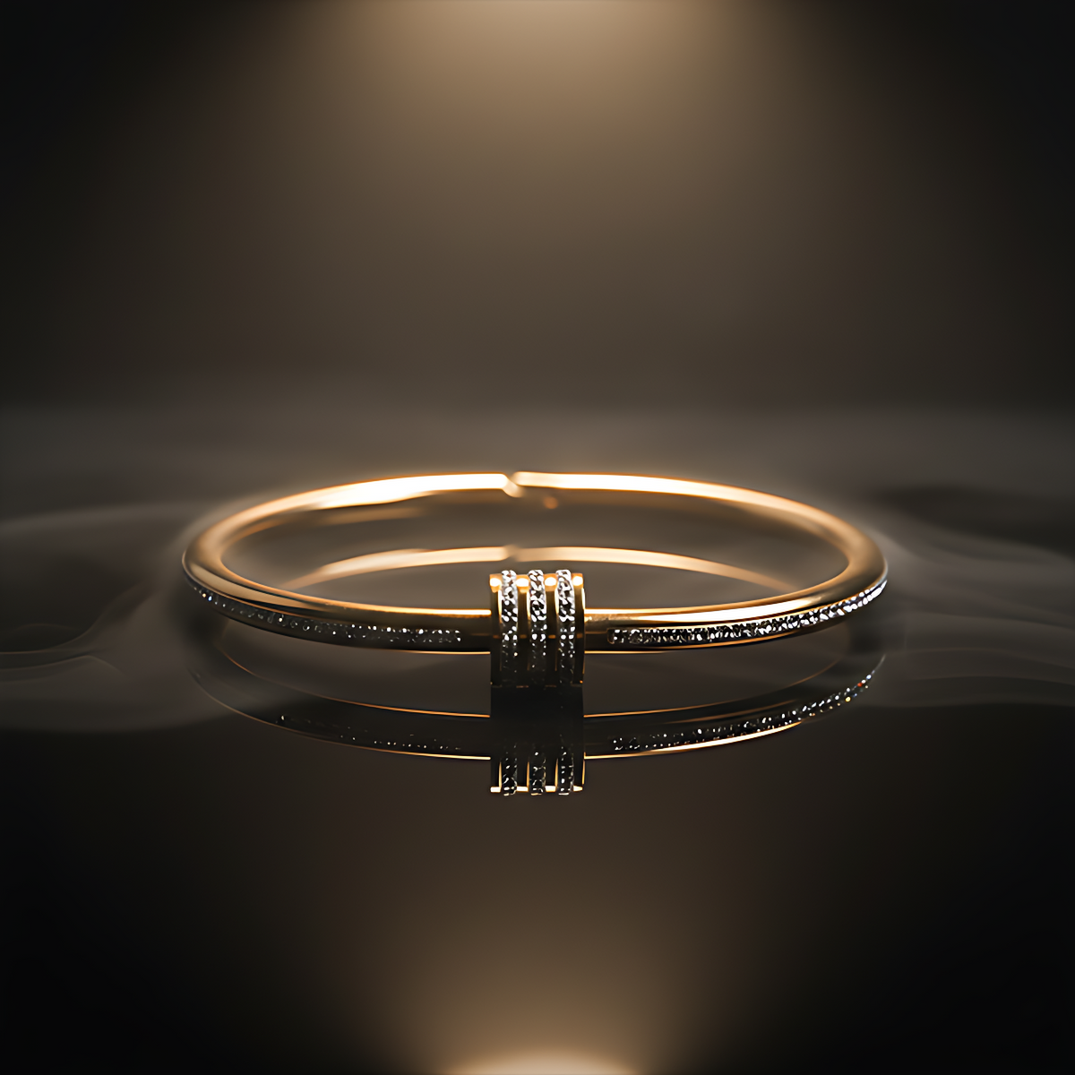 Gold-plated kada bracelet for women