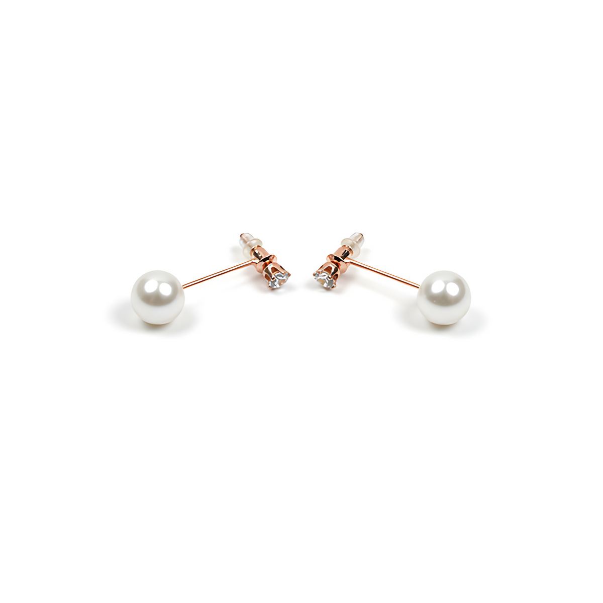 Golden Pearl Swirl Stud Earrings