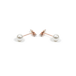 Golden Pearl Swirl Stud Earrings