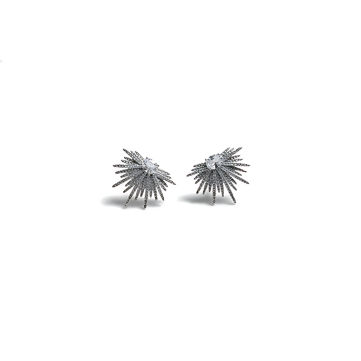Silver Starburst Statement Earrings