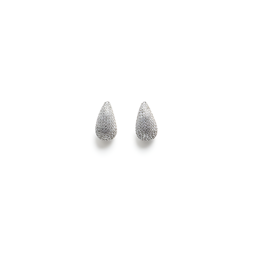 Golden Dewdrop Crystal Stud Earrings