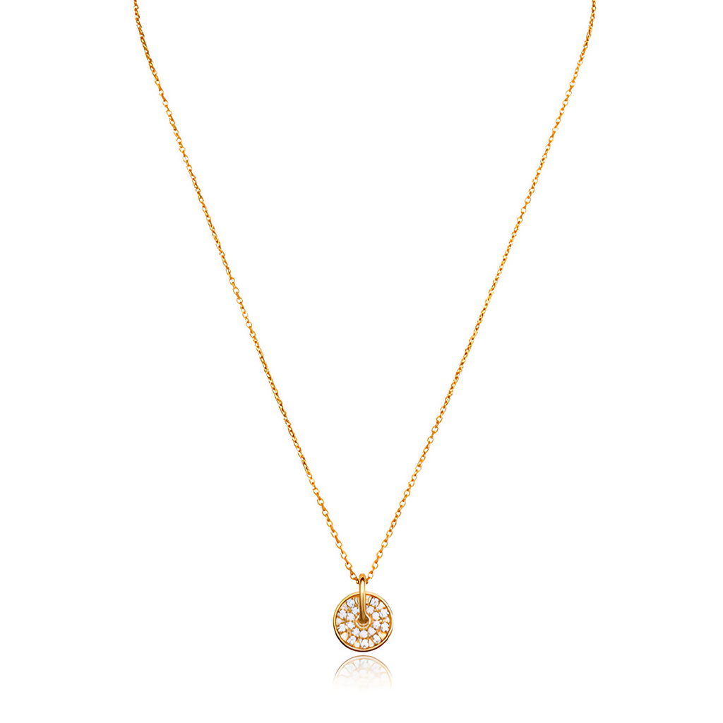 Radiant Halo Crystal Pendant Necklace