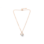 Golden Pearl Drop Charm Necklace