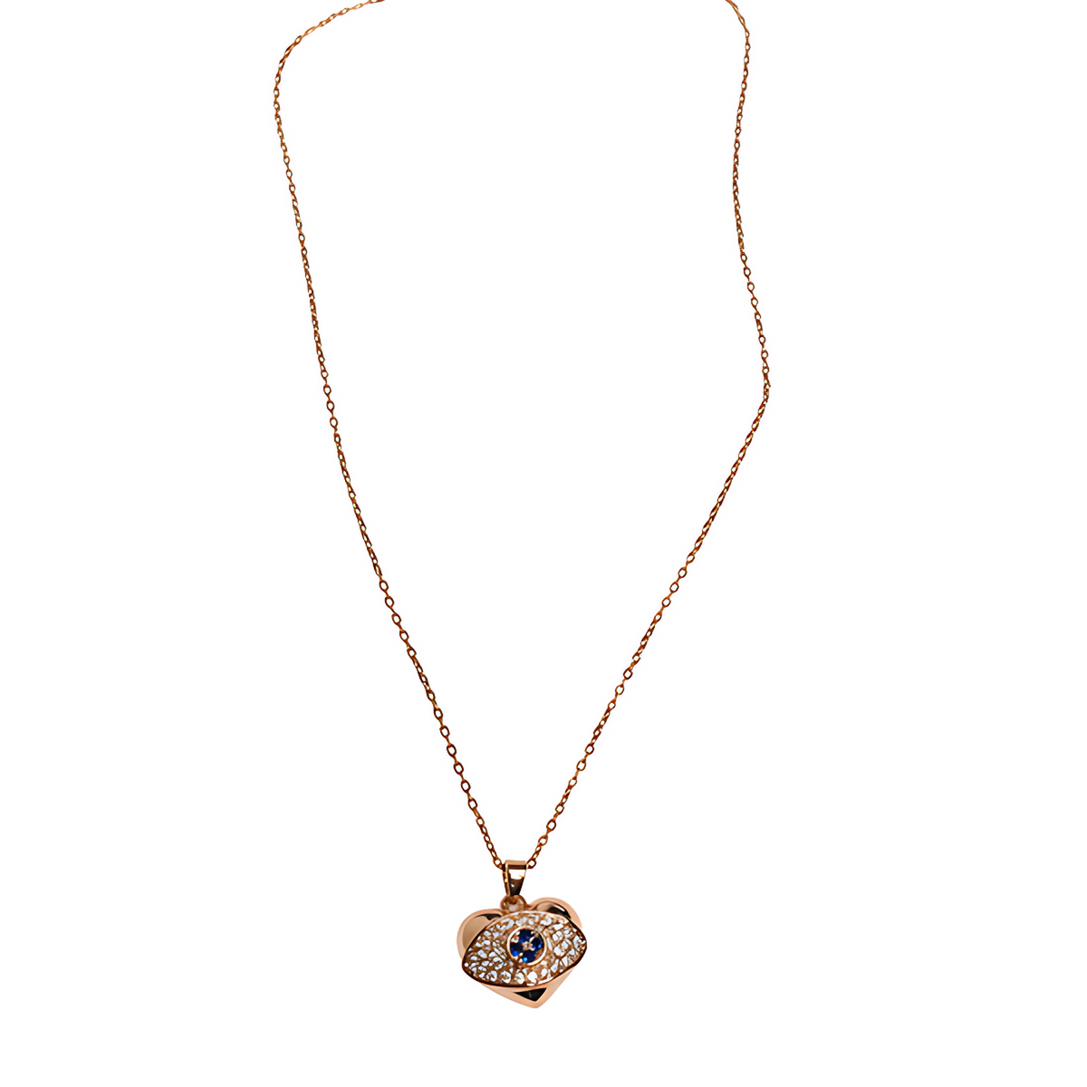 Celestial Evil Eye Heart Pendant Necklace