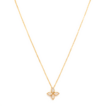 Golden Blossom Crystal Pendant Necklace