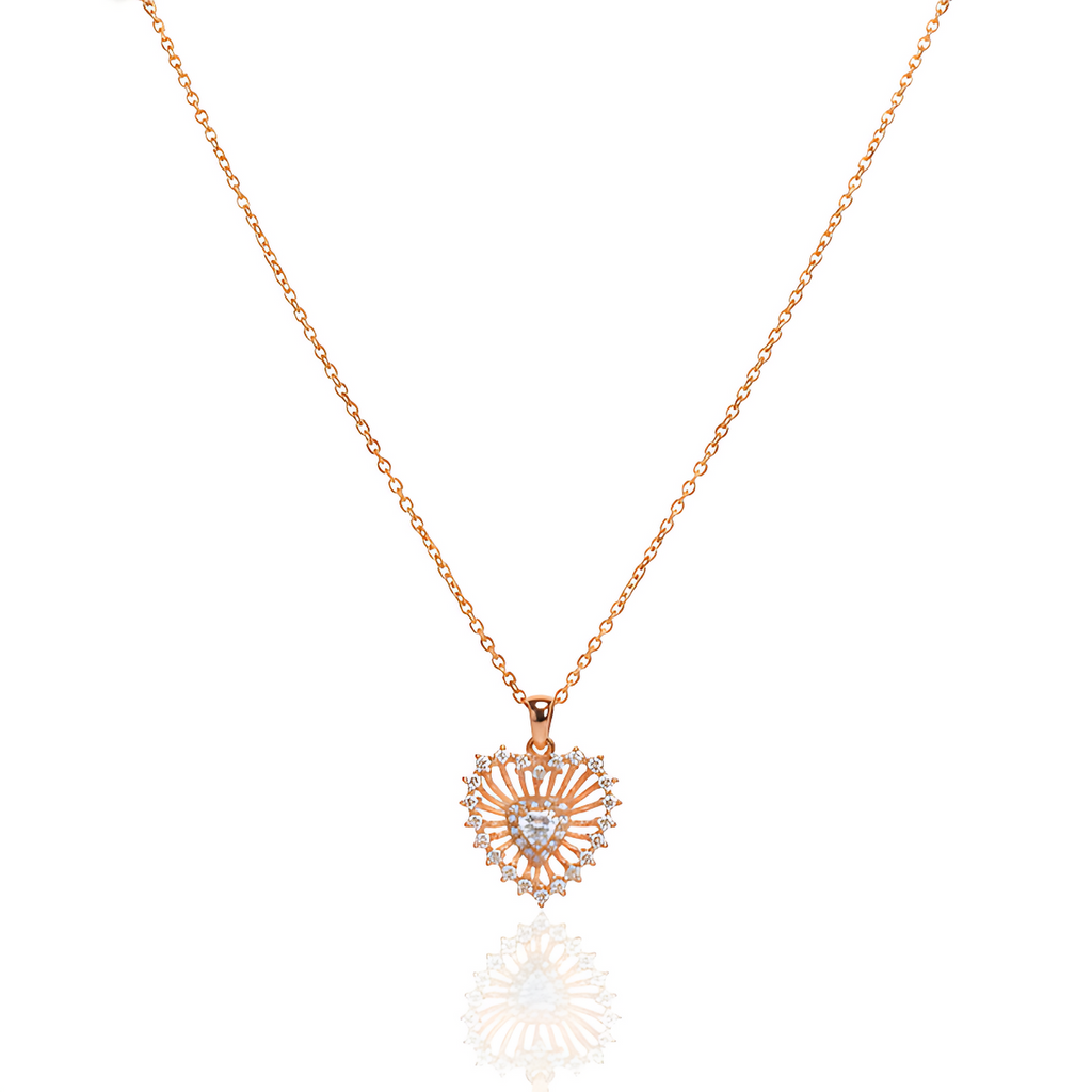 Blush Halo Gold Pendant Necklace