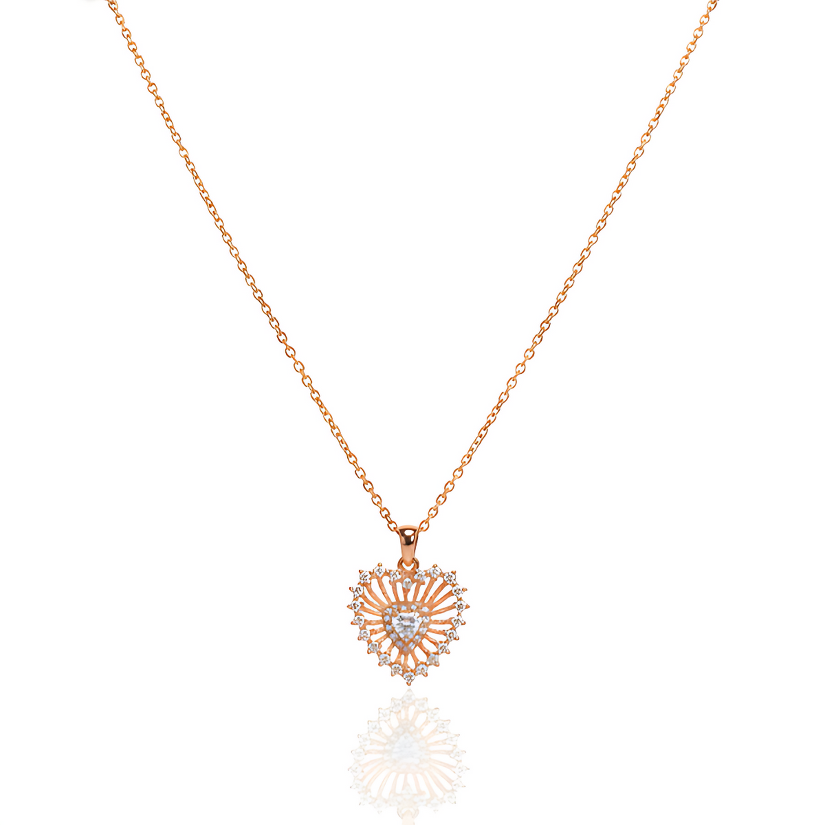 Blush Halo Gold Pendant Necklace
