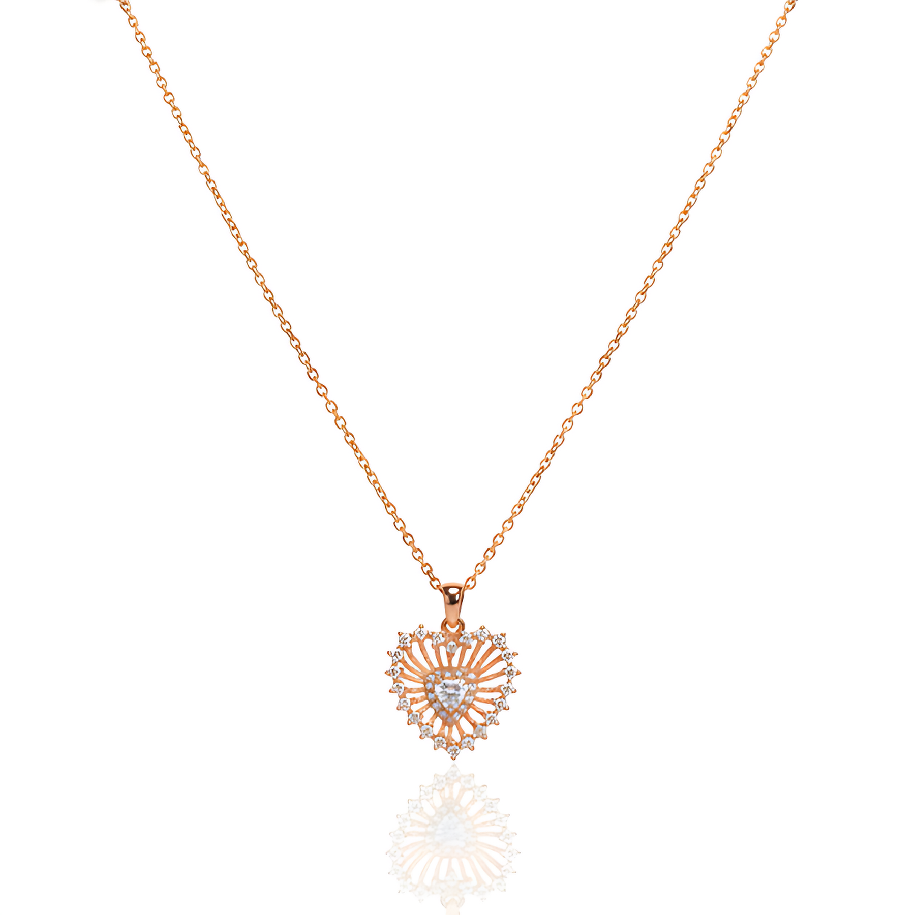 Blush Halo Gold Pendant Necklace