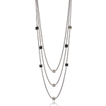 Elegant Black Layered Strand Necklace