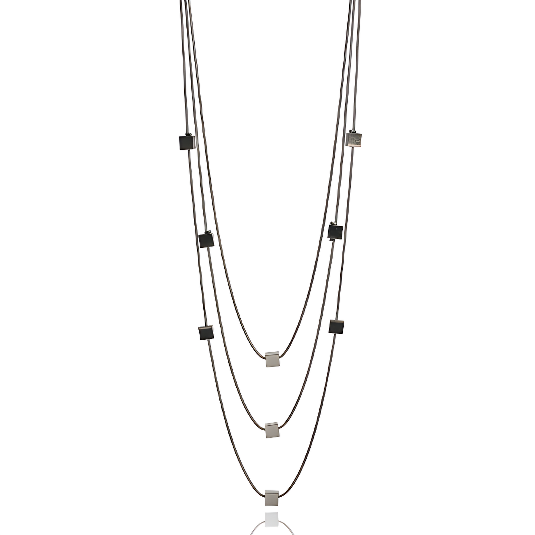 Elegant Black Layered Strand Necklace