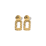 Gold Rectangle Drop Earrings