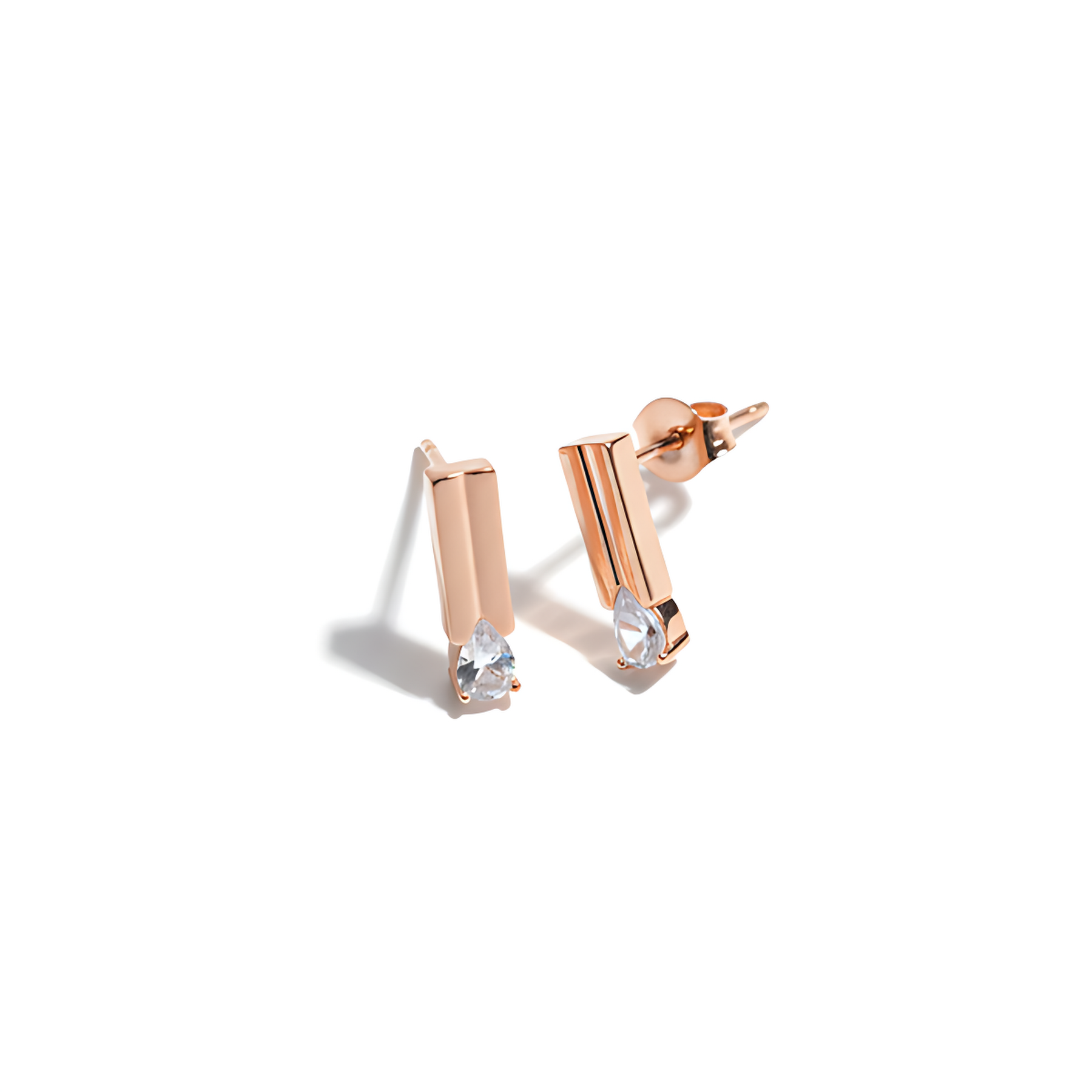 Gold & Silver Bar Stud Earrings