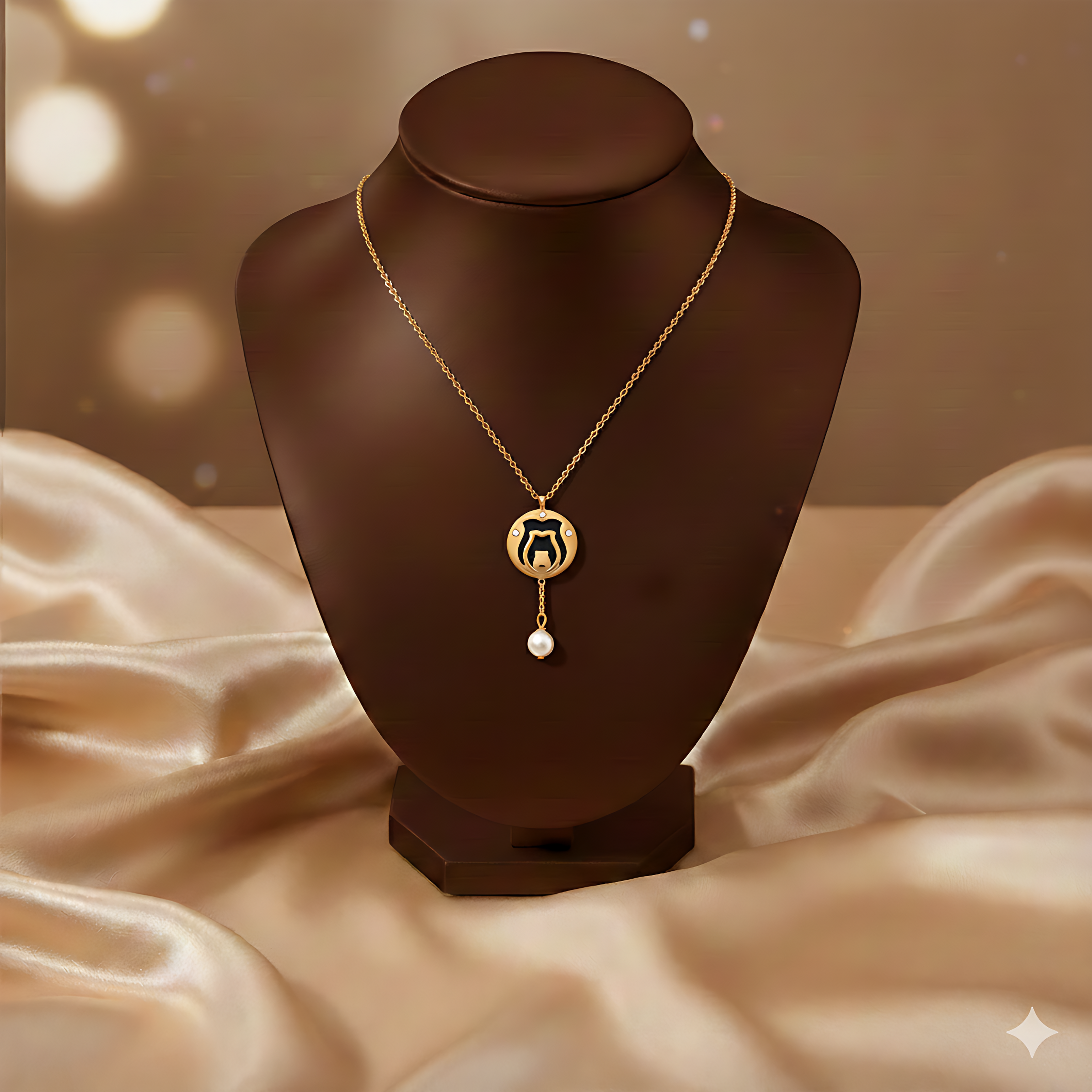 Celestial Pearl Drop Pendant Necklace