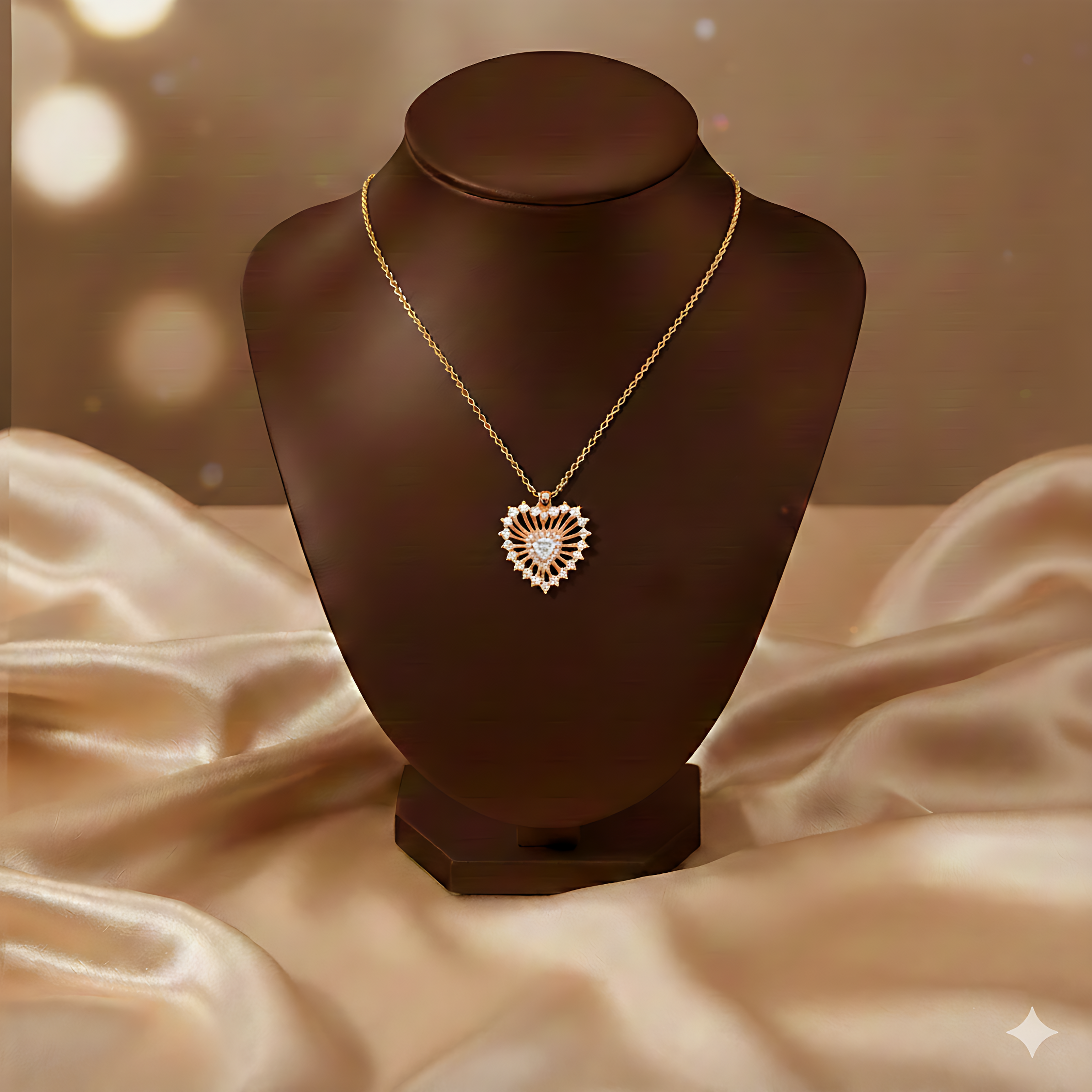 Blush Halo Gold Pendant Necklace