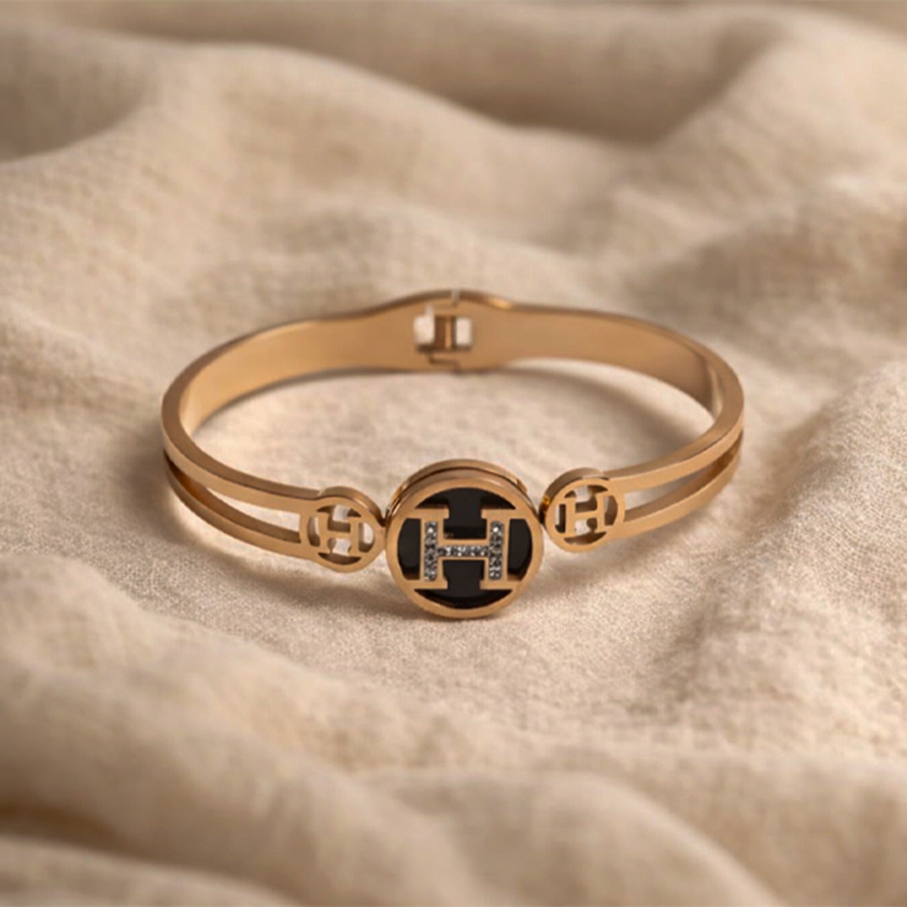 Rose gold open cuff bracelet for women