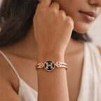 Rose gold open cuff bracelet for women