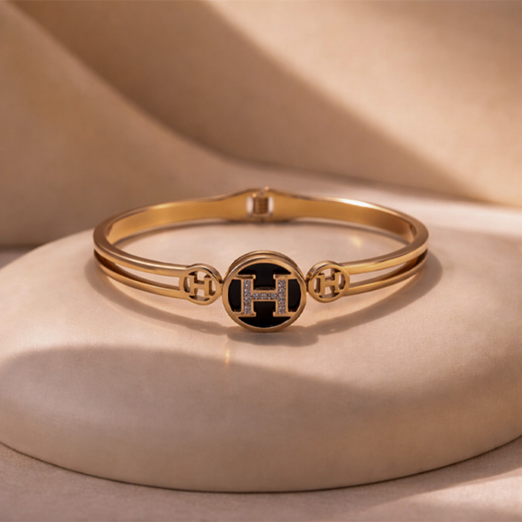 Rose gold open cuff bracelet for women